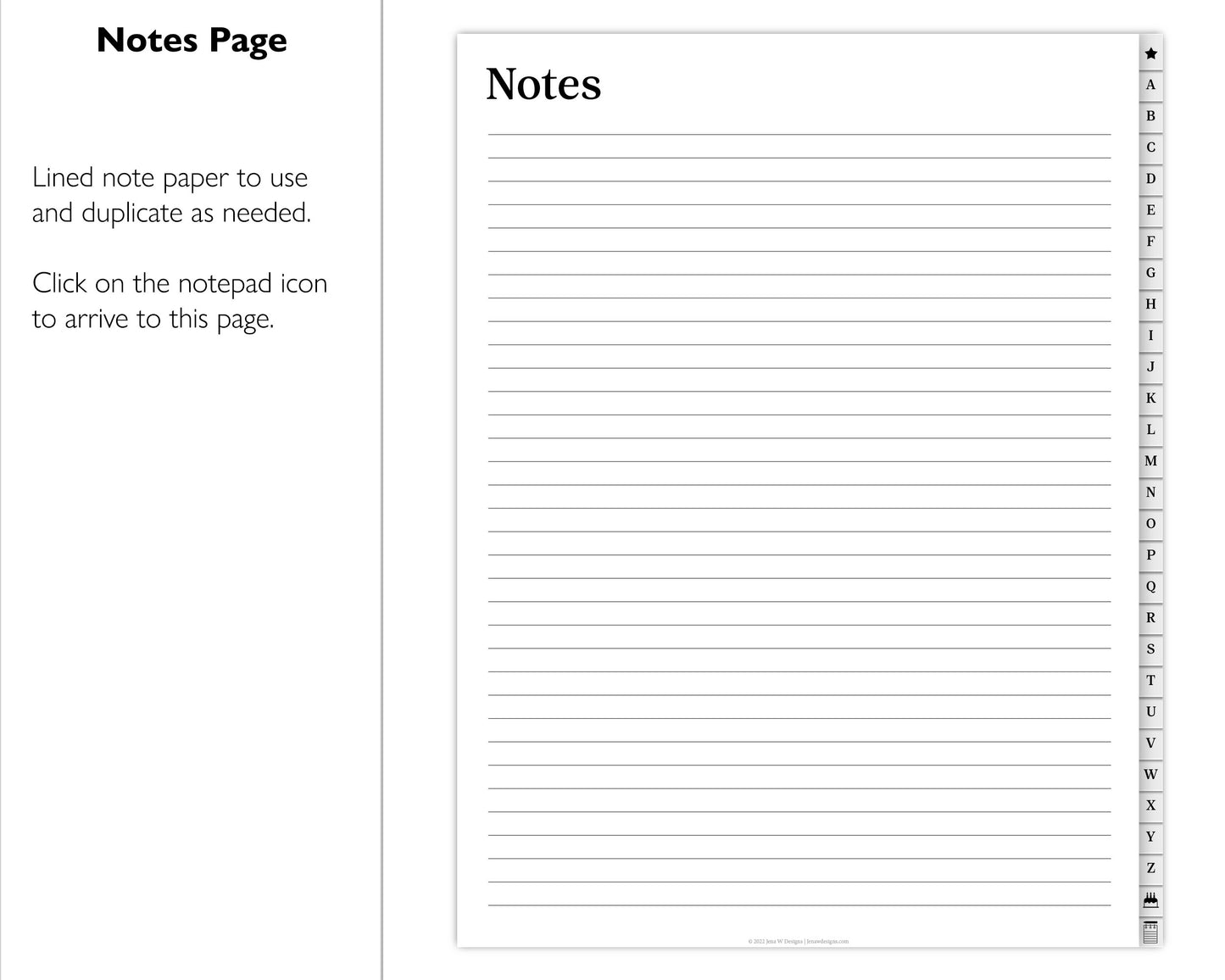Minimal Digital Address Book | Hyperlinked PDF Contact Book