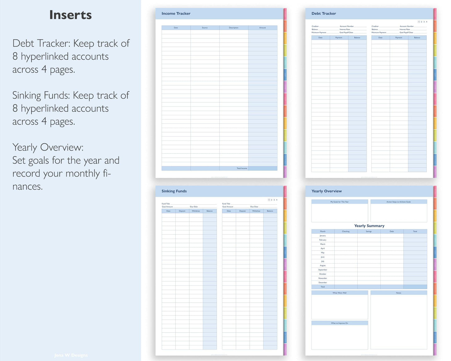Undated Digital Budget Planner - Jena W Designs