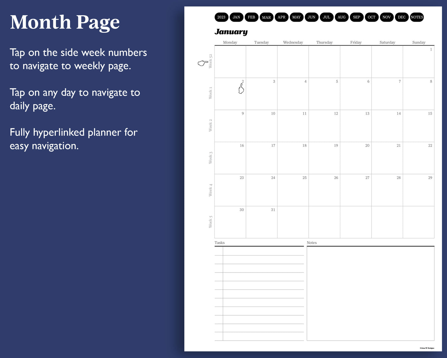 2023 Daily Planner + 60 Section Notebook | for e-ink Devices
