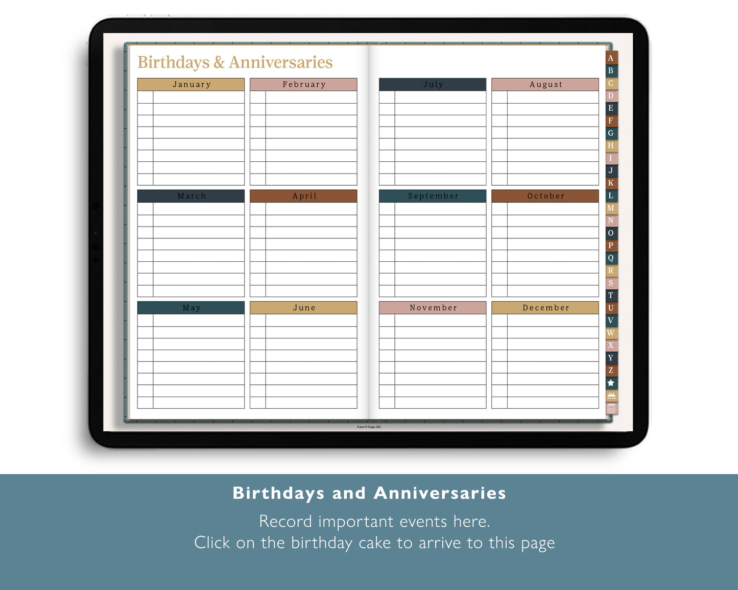A-Z Digital Address Book | Realistic Landscape Contact Journal