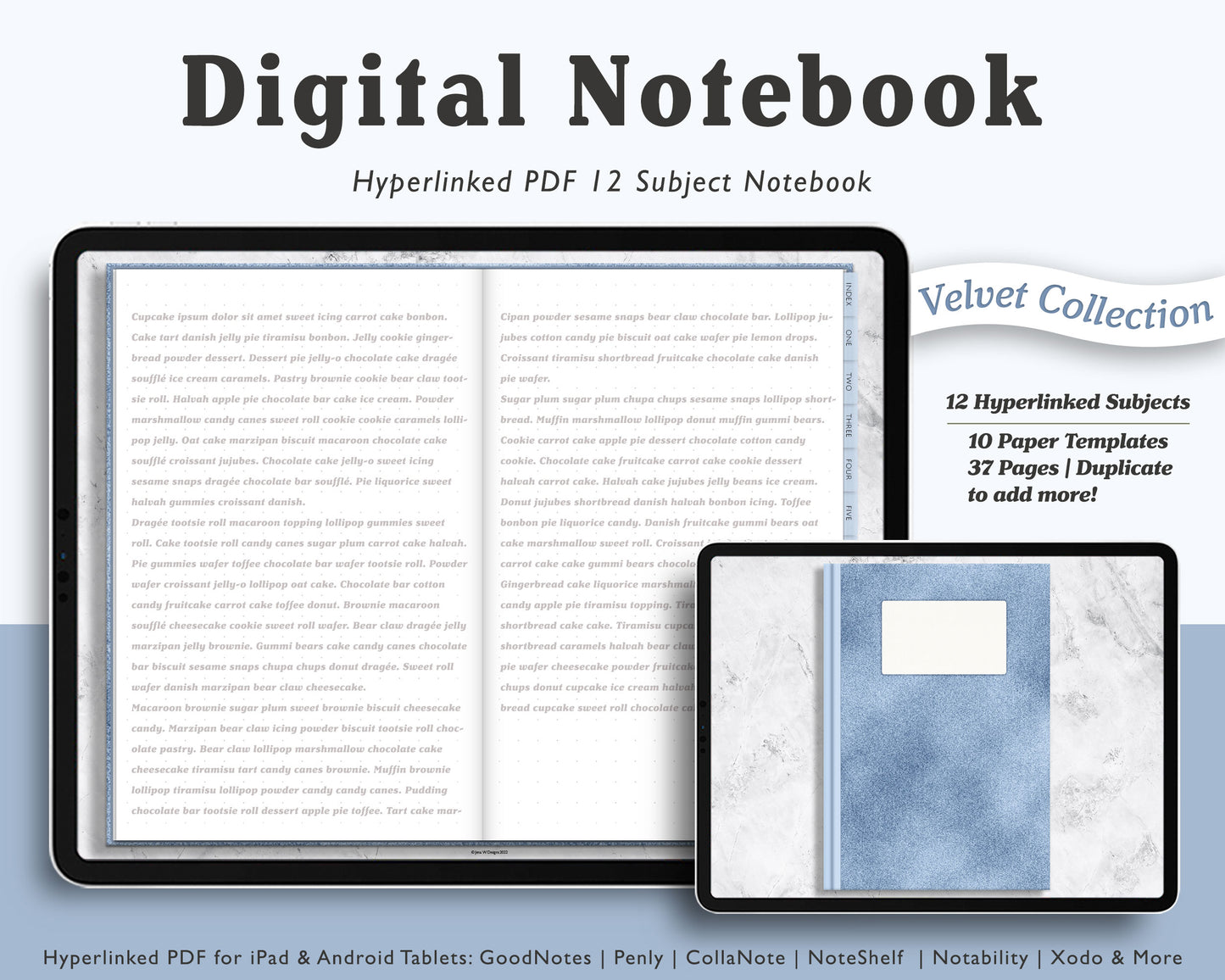 Realistic Digital Notebook | Velvet