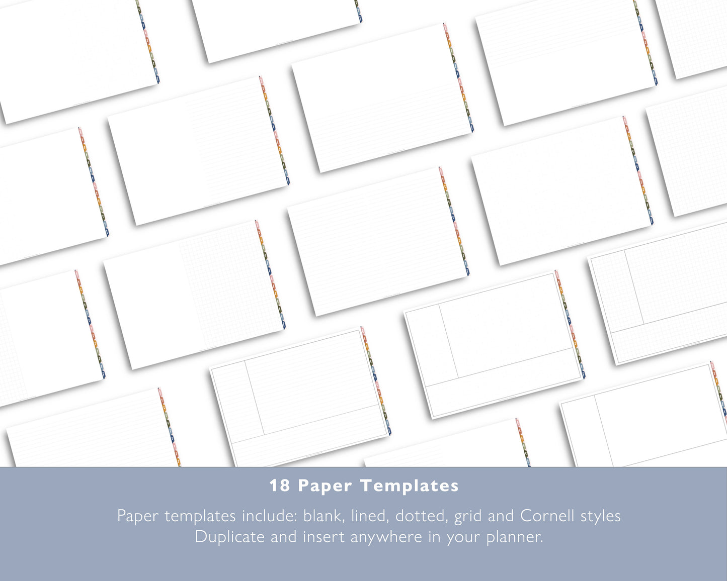 2023 Monthly + Weekly + Daily Digital Planner With 24 Custom Sections | Weekly Landscape Agenda