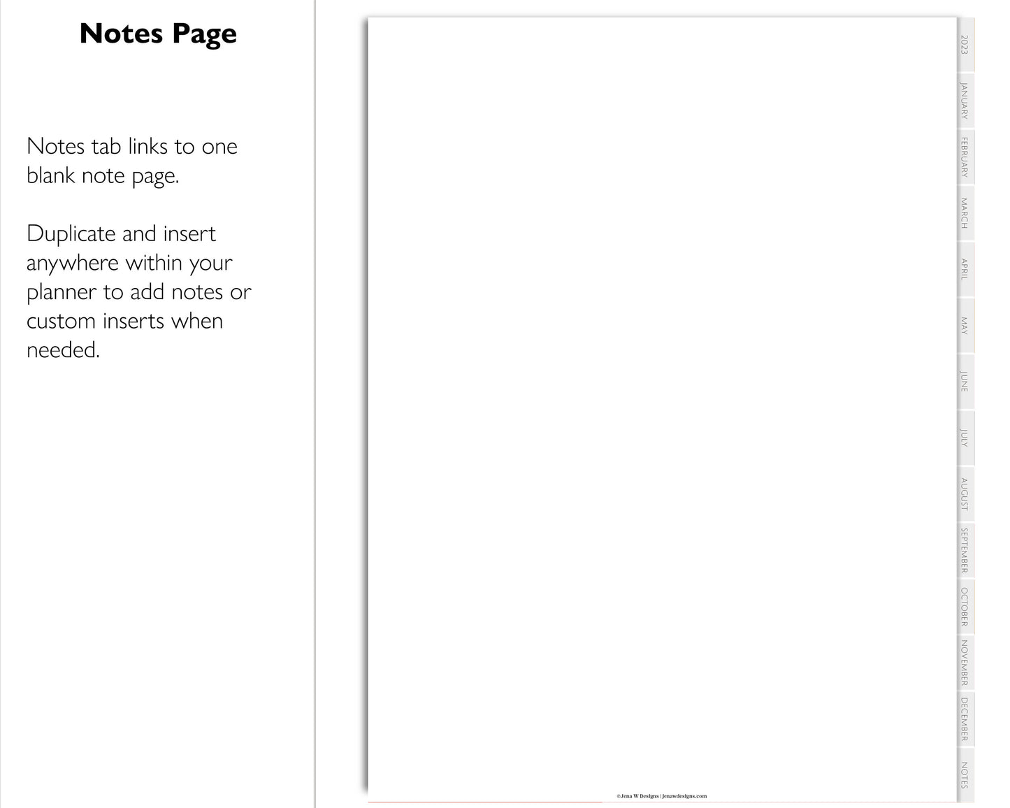 2023 Minimal Modern Weekly Planner | Simple Digital Planner | Vertical