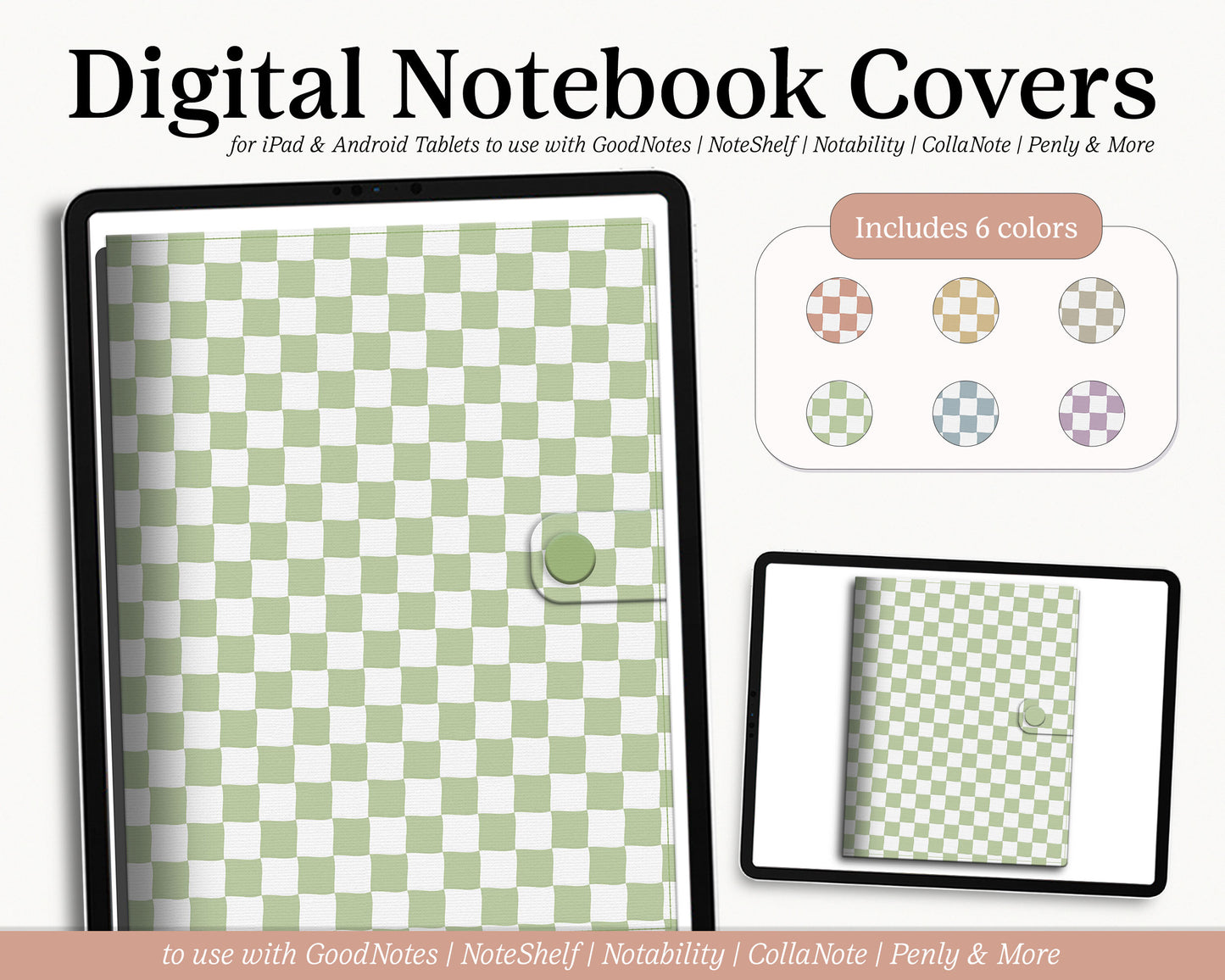 Realistic Digital Planner & Notebook Cover | 12 Covers | Portrait & Landscape