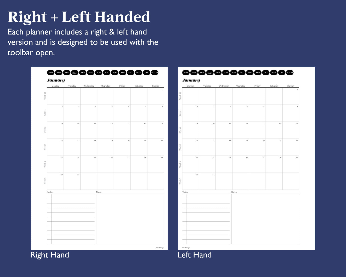 2023 Daily Planner + 60 Section Notebook | for e-ink Devices