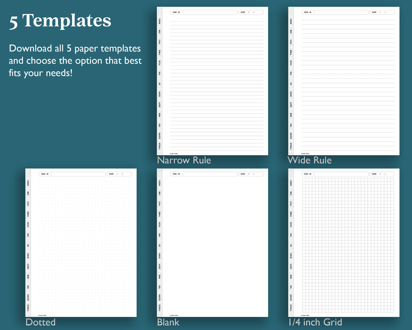 12 Section Notebook | for e-ink Devices