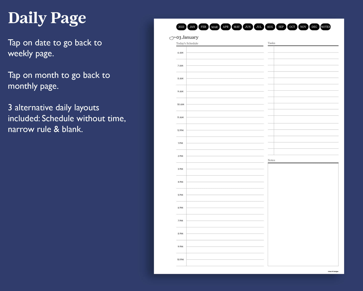 2023 Daily Planner + 60 Section Notebook | for e-ink Devices