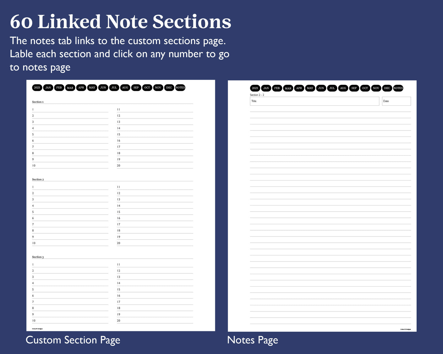 2023 Daily Planner + 60 Section Notebook | for e-ink Devices
