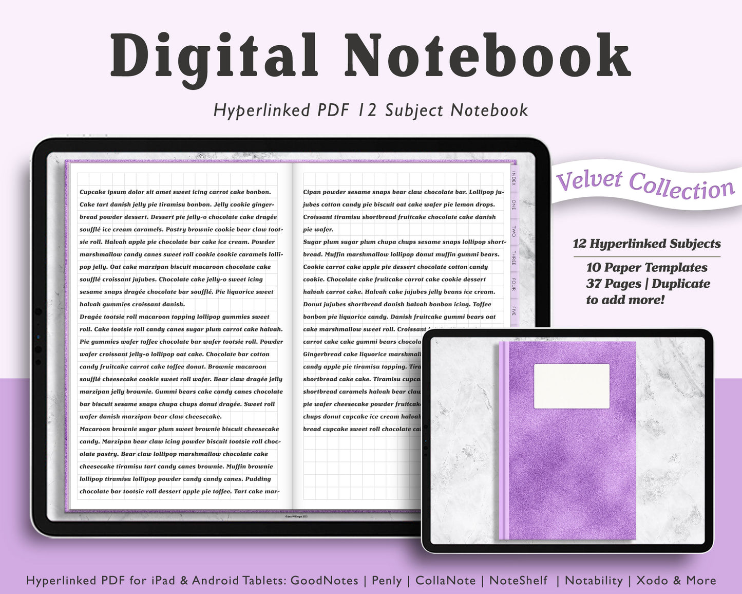 Realistic Digital Notebook | Velvet
