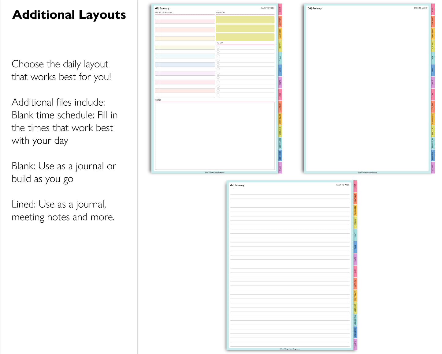 2023 Minimal Modern Daily Planner | Simple Digital Planner | Vertical