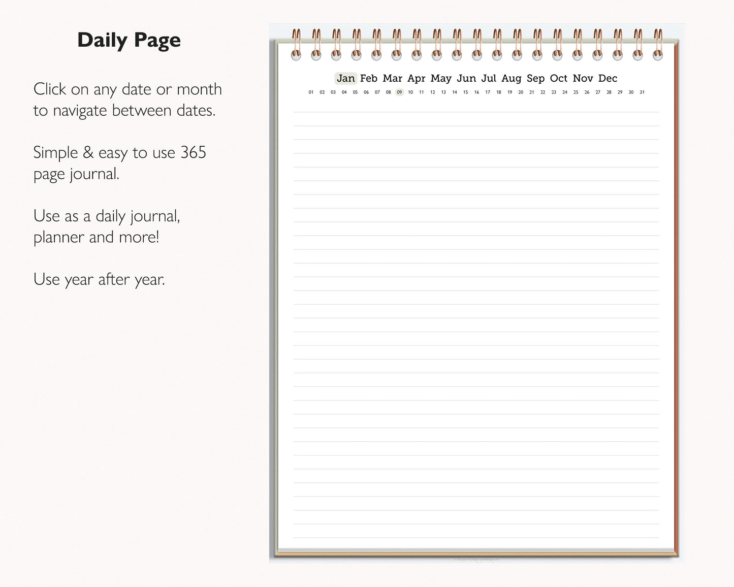 Undated Daily Digital Journal | Realistic 365 Journal