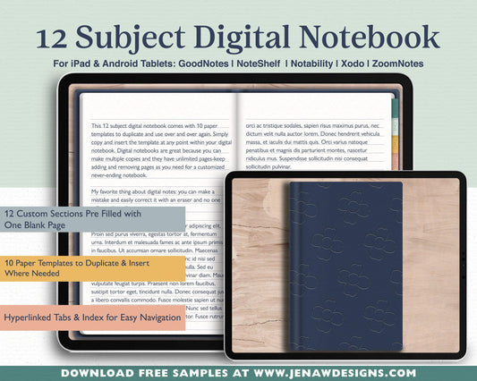 12 Subject Notebook | Landscape - Jena W Designs