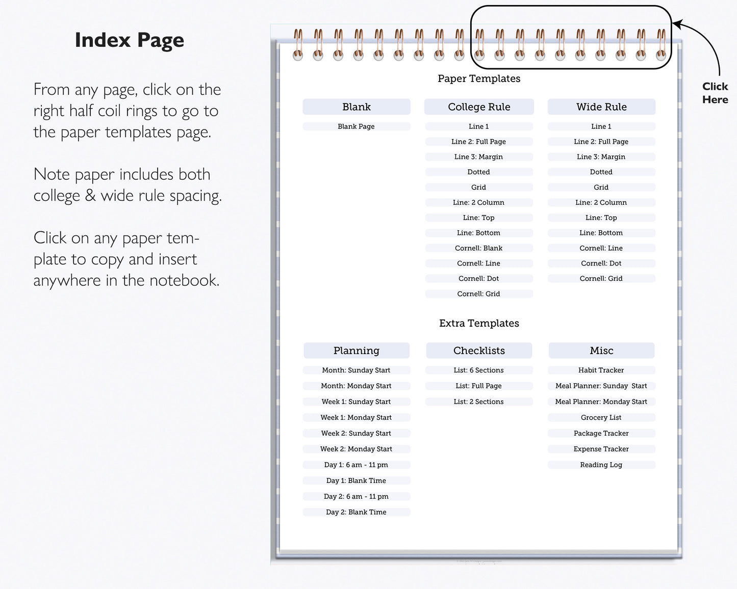 24 Subject Notebook | Multiple Paper & Planning Templates | Realistic Notepad