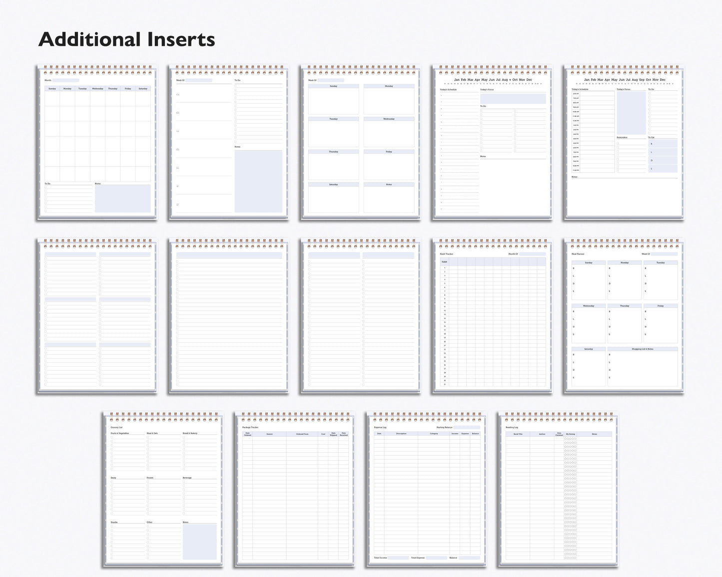 24 Subject Notebook | Multiple Paper & Planning Templates | Realistic Notepad