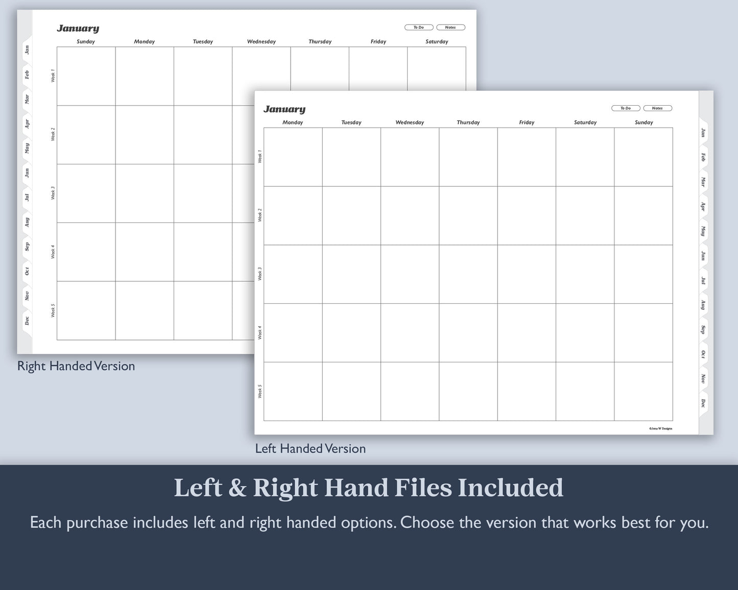 Undated Monthly Weekly Planner with To Do Lists | for e-ink Devices