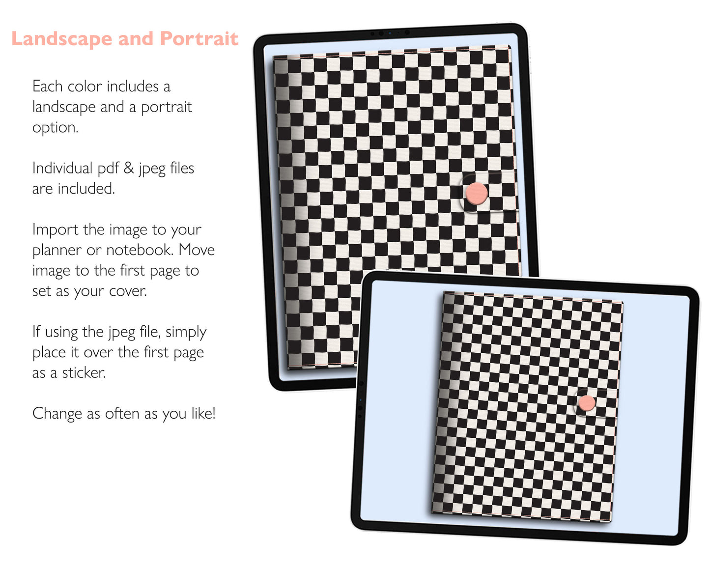 Realistic Digital Planner & Notebook Cover | 12 Covers | Portrait & Landscape