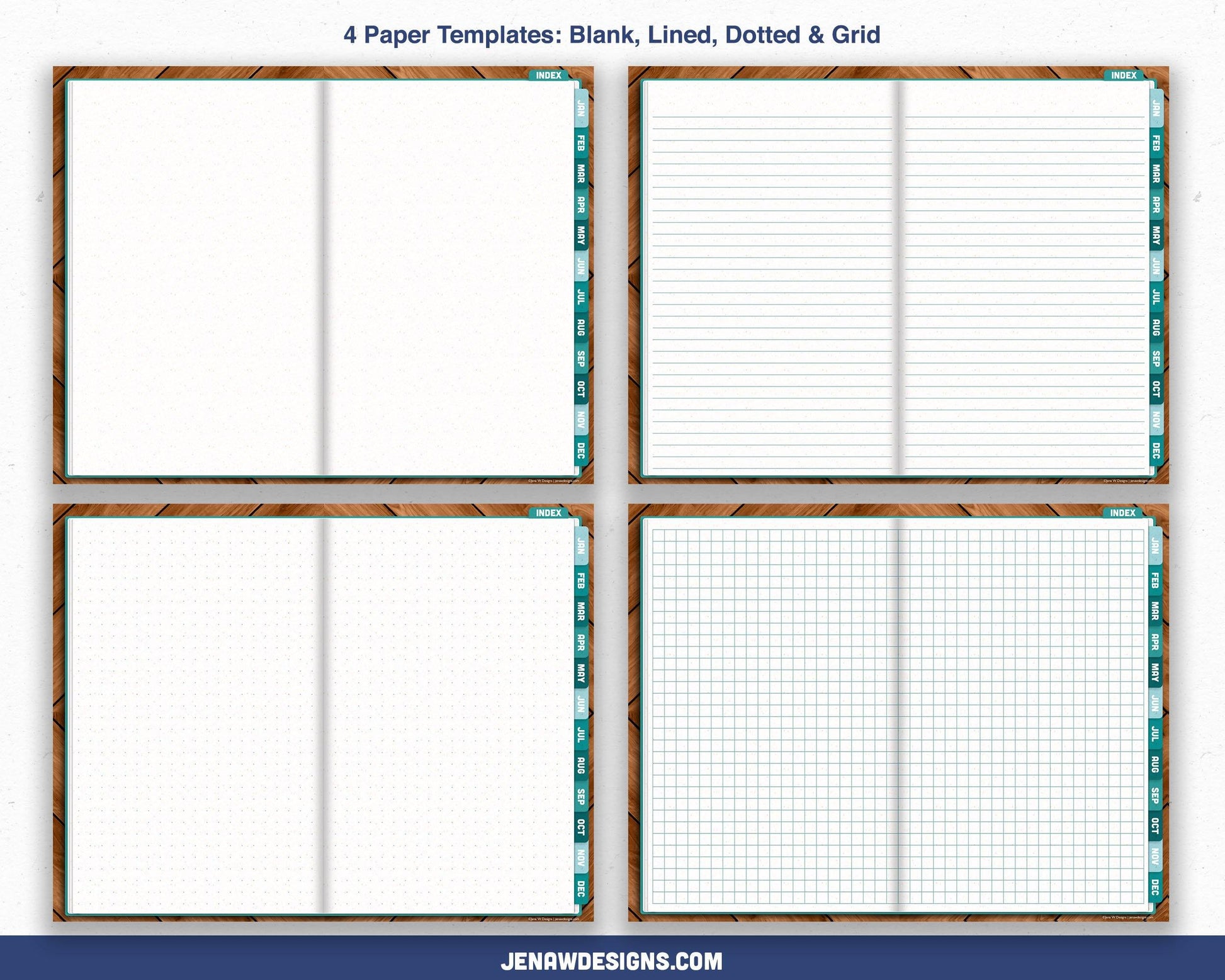 Undated Weekly Digital Planner with Flip Tabs - Jena W Designs