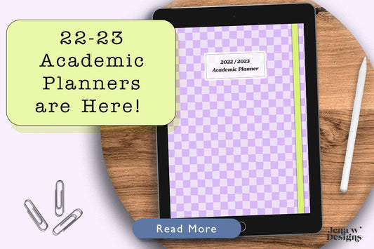 New Product | 2022 2023 Digital Weekly Academic Planner: Playful Collection - Jena W Designs
