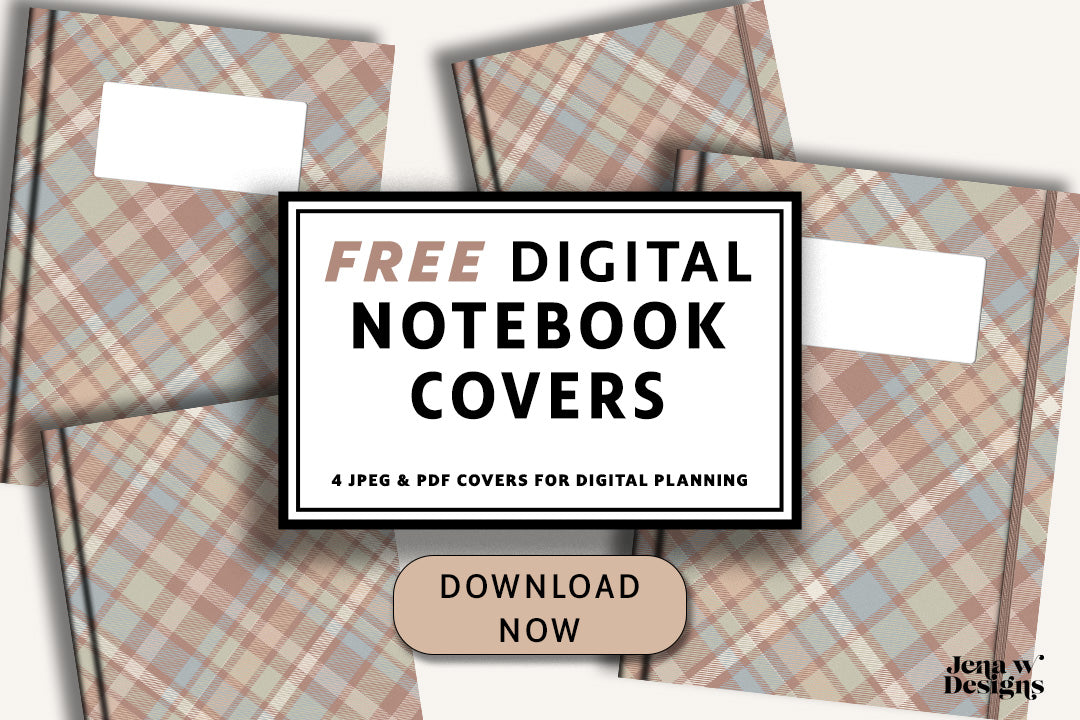 Free Digital Notebook Covers for GoodNotes โ Jena W Designs