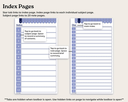 12 Subject Cornell Notebook | for reMarkable Paper Pro Move