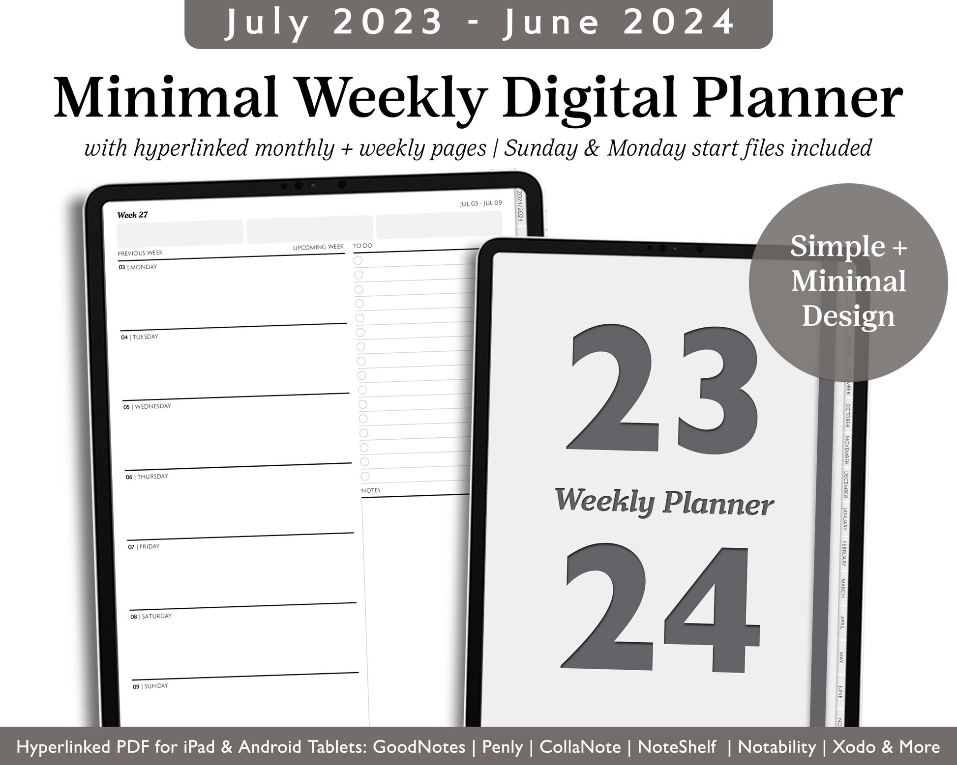 2024 Weekly Agenda to Print Week in View Monthly Planners Expenses  Printable PDF Files VERY COMPLETE 