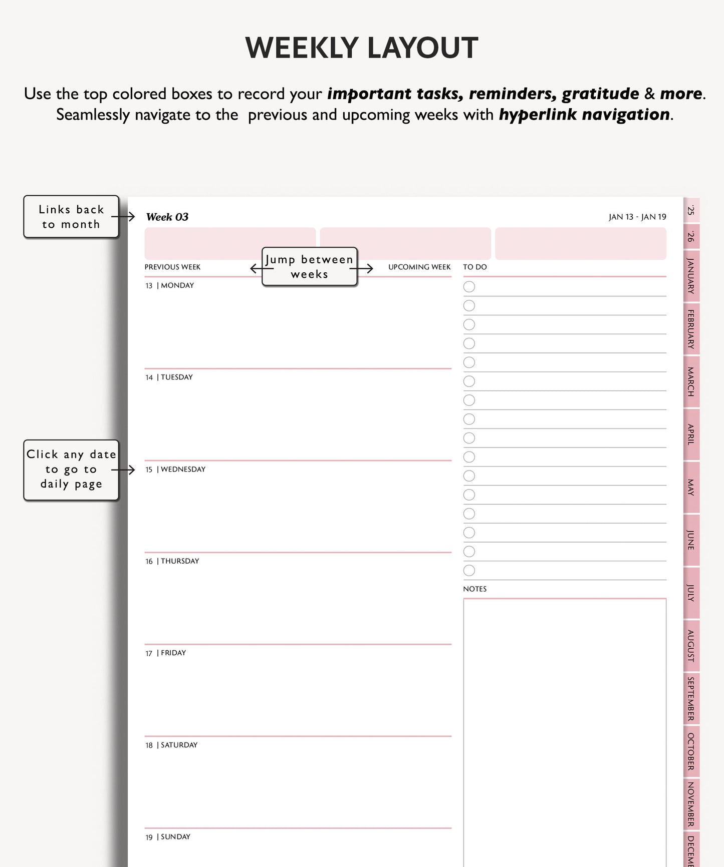 2025 2026 Two Year Daily Planner | Minimal Modern Simple Agenda