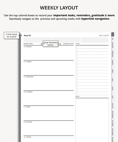 2025 2026 Two Year Weekly Planner | Minimal Modern Simple Agenda