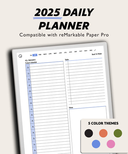 2025 Daily Planner | for reMarkable Paper Pro