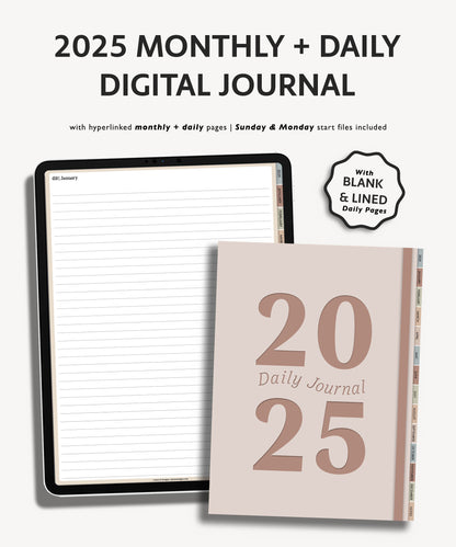 2025 Daily Journal | Minimal Modern Simple Diary