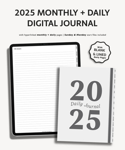 2025 Daily Journal | Minimal Modern Simple Diary