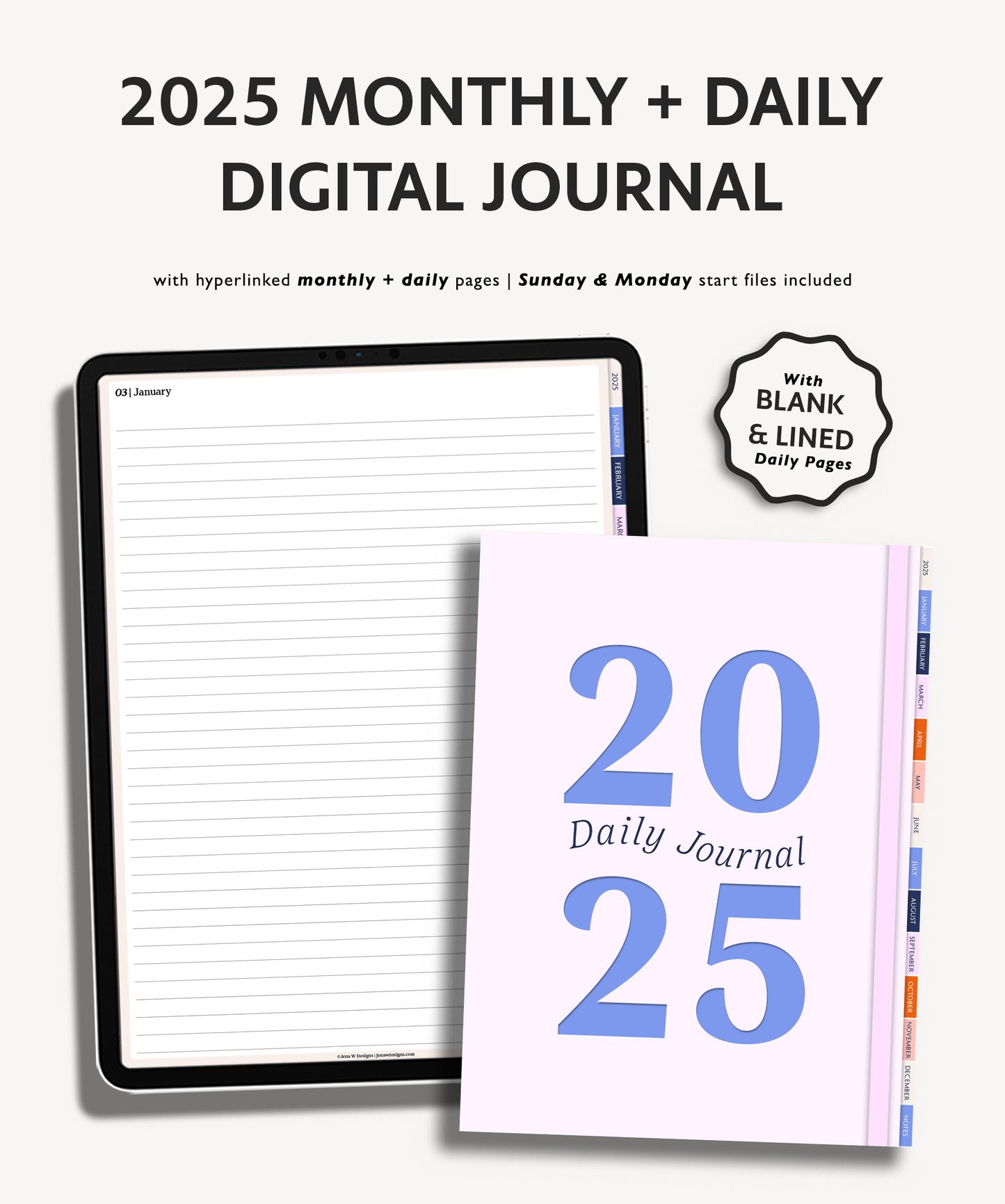 2025 Daily Journal | Minimal Modern Simple Diary