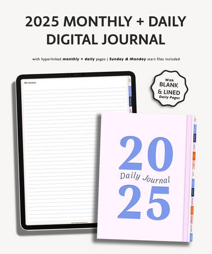 2025 Daily Journal | Minimal Modern Simple Diary