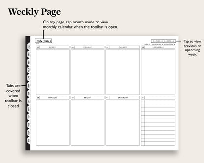 2025 Weekly Planner Landscape | for reMarkable Paper Pro