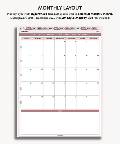 2025 Monthly Planner | Essentials