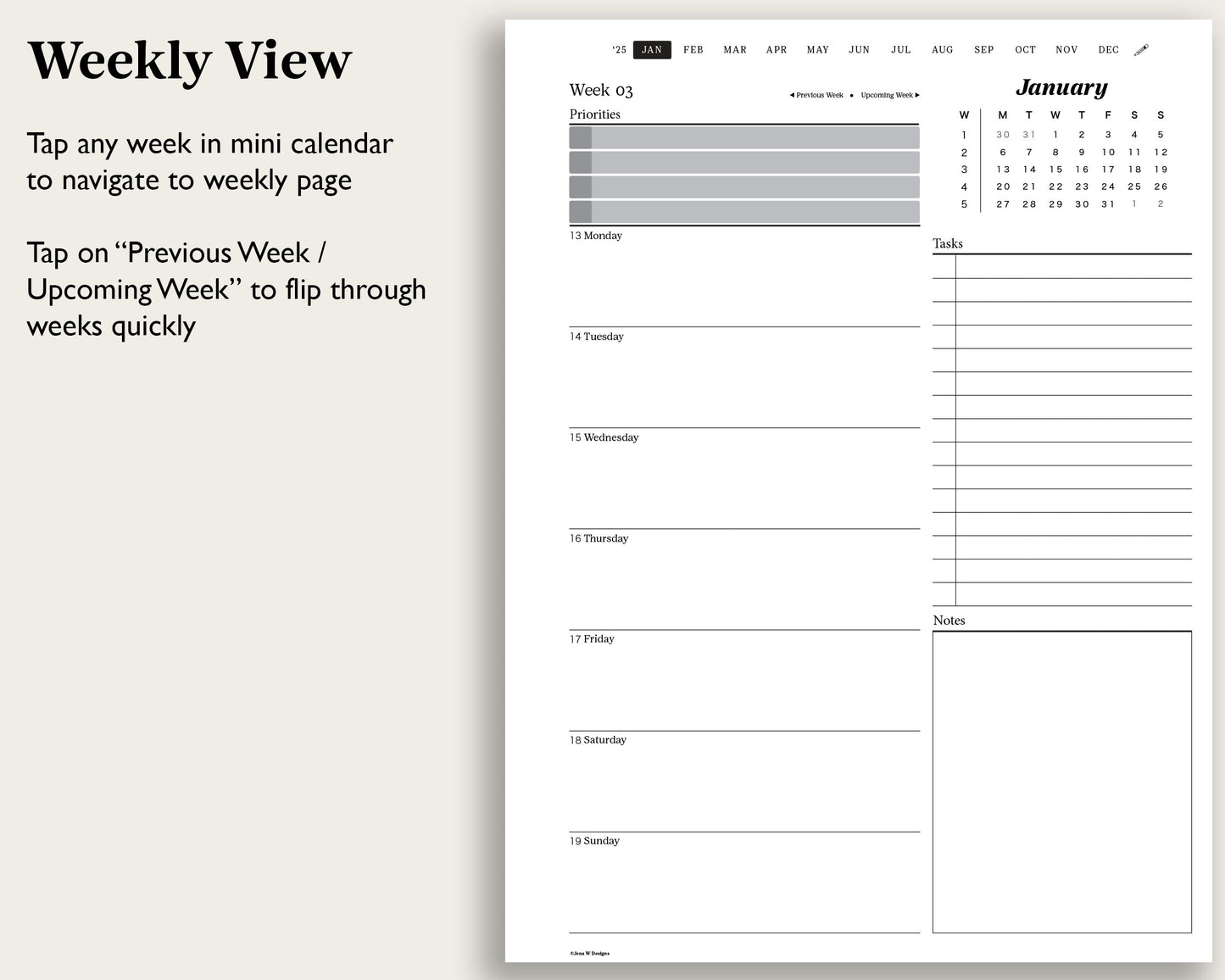 2025 Weekly Planner | for reMarkable Paper Pro