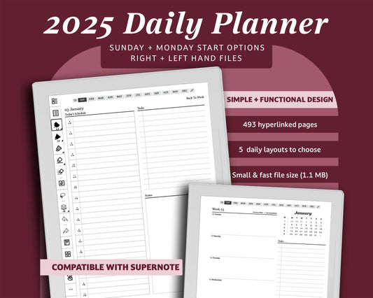 2025 Daily Planner | for Supernote