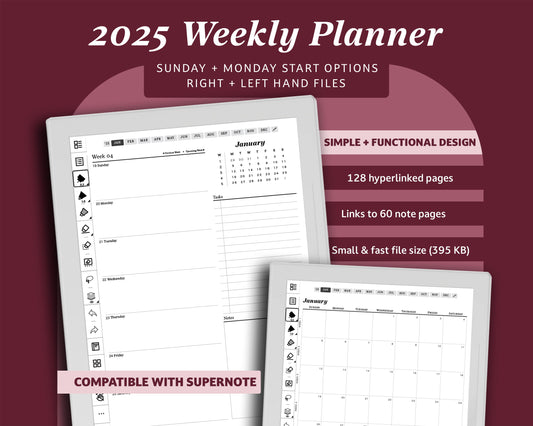 2025 Weekly Planner | for Supernote