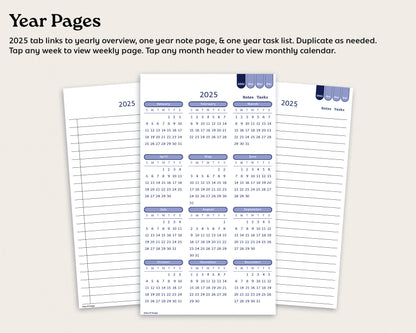 2025 Dated October-December Weekly Digital Planner for reMarkable Paper Pro Move | Mini Planner