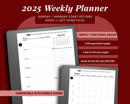 2025 Weekly Planner | for Kindle Scribe