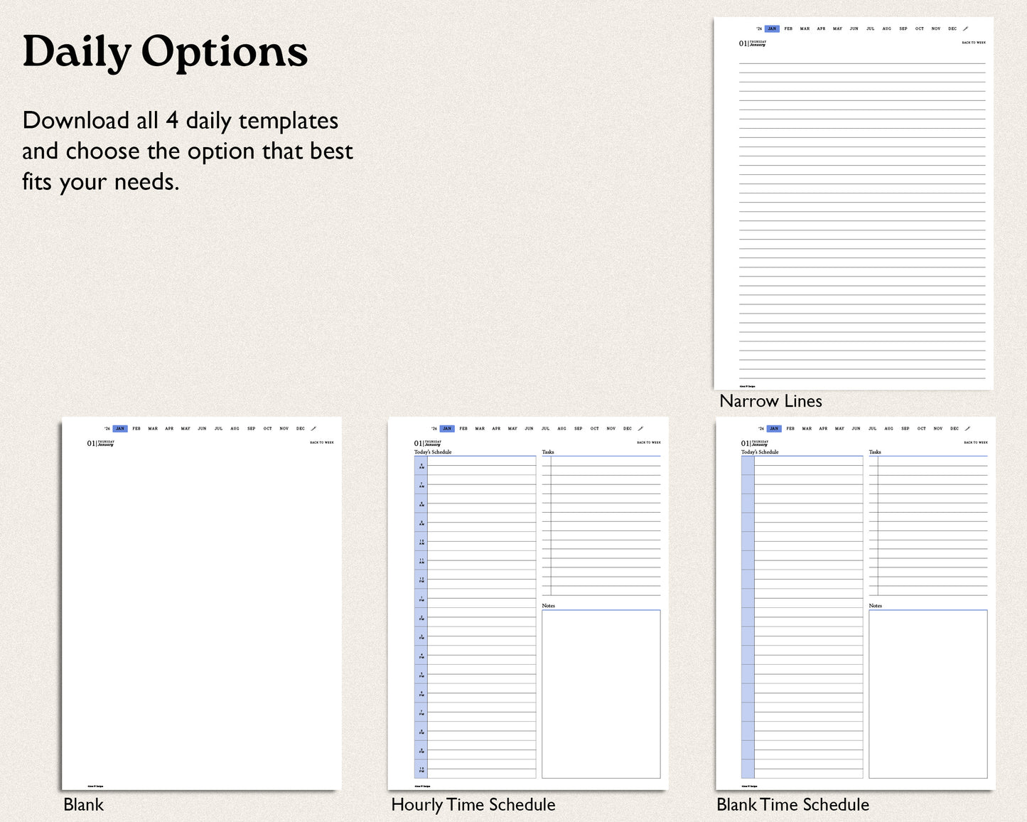 2026 Daily Digital Planner for reMarkable Paper Pro — Minimalist, Hyperlinked & Dated PDF