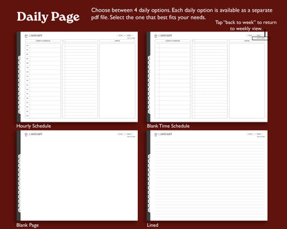 2026 Daily Digital Planner | Landscape Planner for Kindle Scribe
