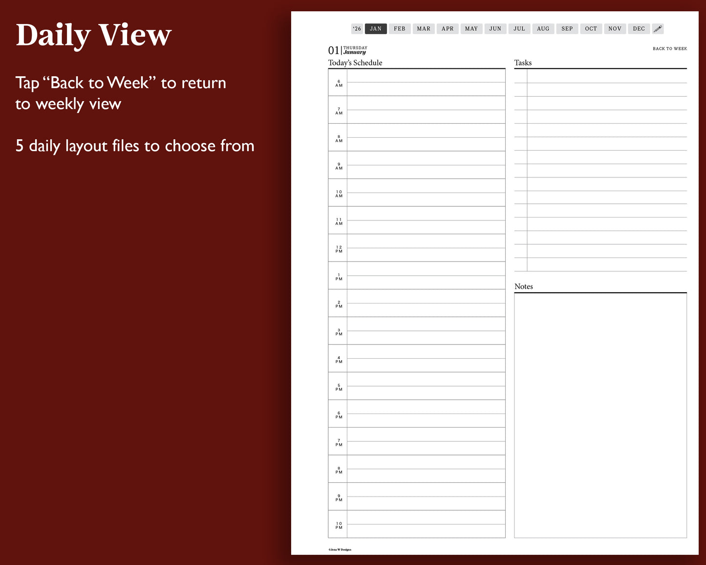 2026 Daily Digital Planner | for Kindle Scribe