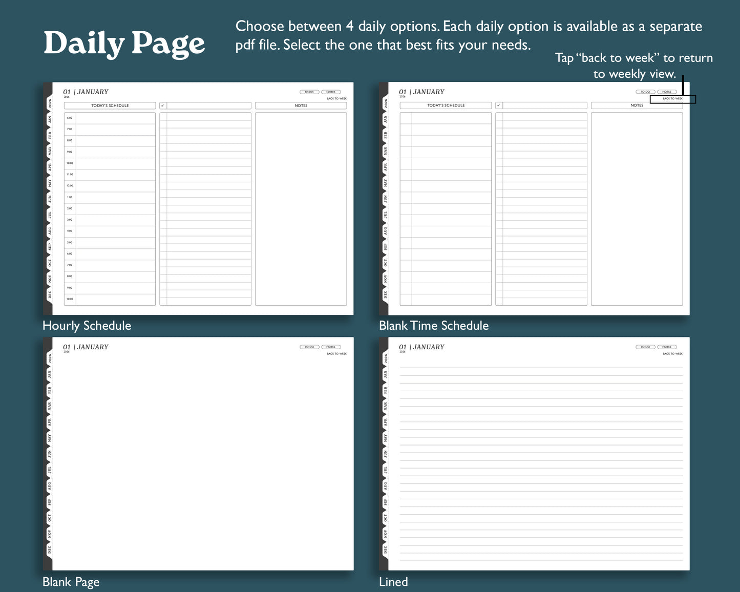 2026 Daily Planner | Landscape Planner for reMarkable 2