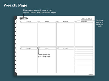 2027 Daily Planner | Landscape Planner for reMarkable 2, Paper Pro, & Paper Pure