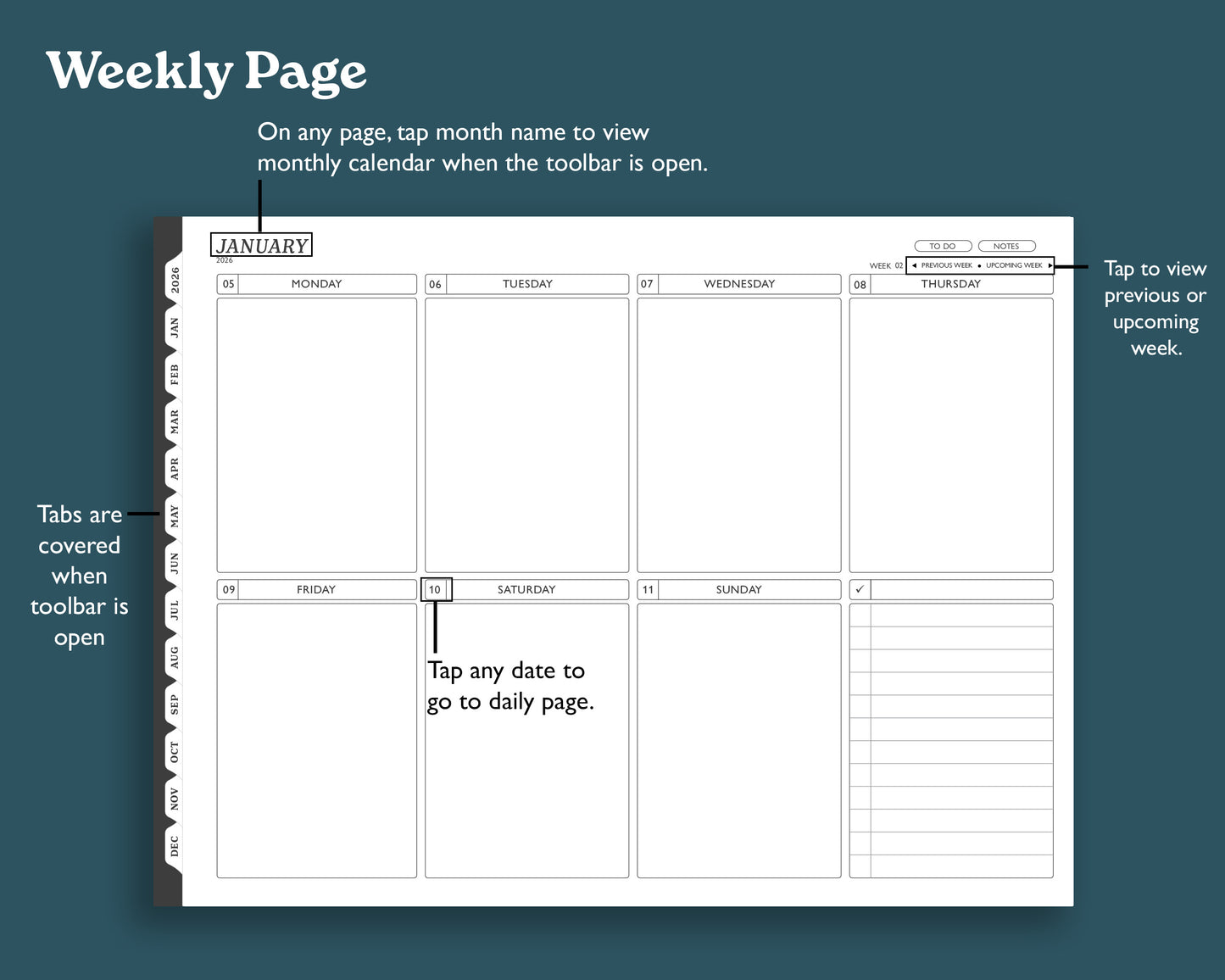 2026 Daily Planner | Landscape Planner for reMarkable 2
