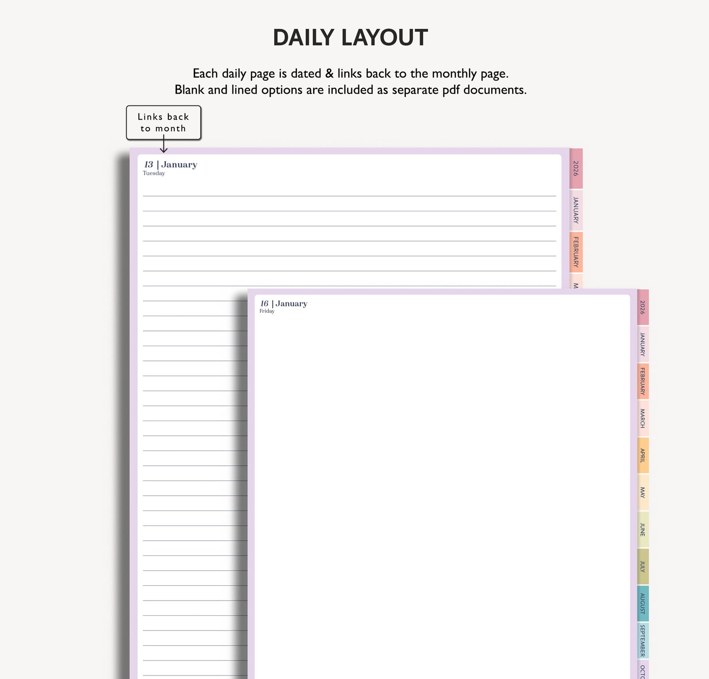 2026 Daily Journal | Minimal Modern Simple Diary