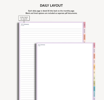 2026 Daily Journal | Minimal Modern Simple Diary