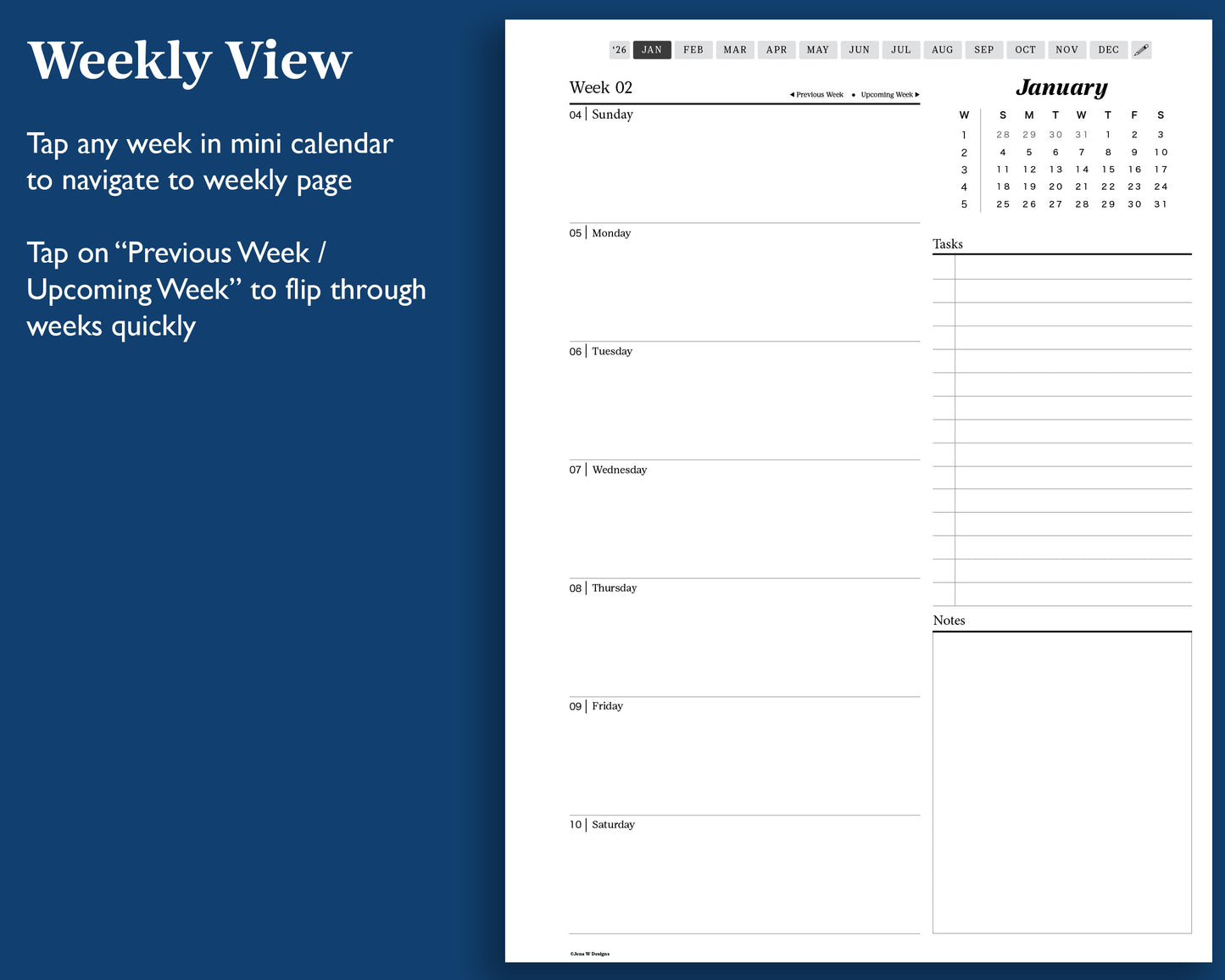 2026 Weekly Digital Planner | for Supernote