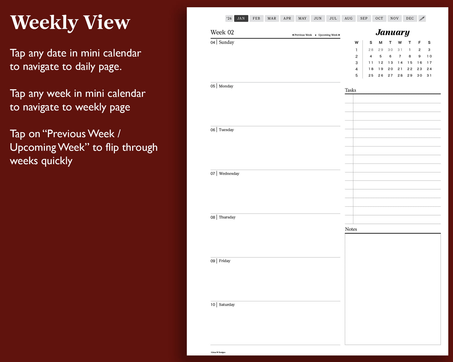 2026 Daily Digital Planner | for Kindle Scribe