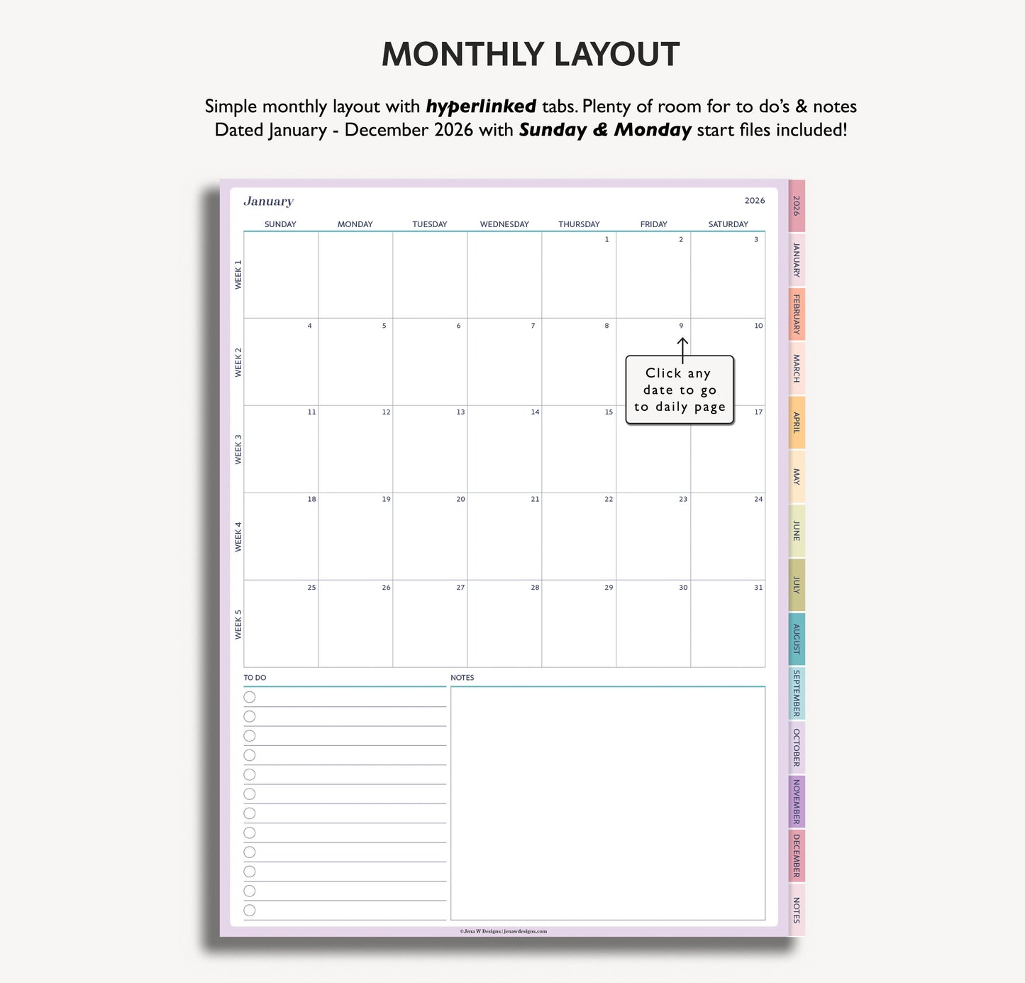 2026 Daily Journal | Minimal Modern Simple Diary